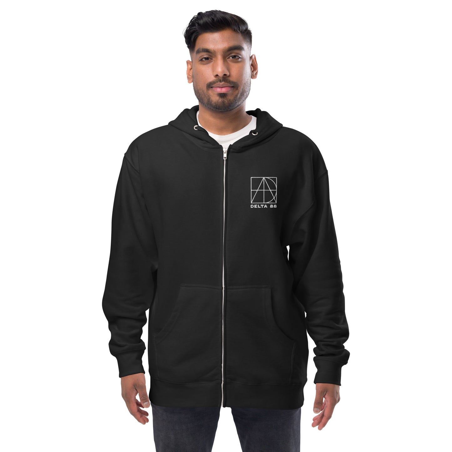 Delta 88 Black Unisex fleece zip up hoodie