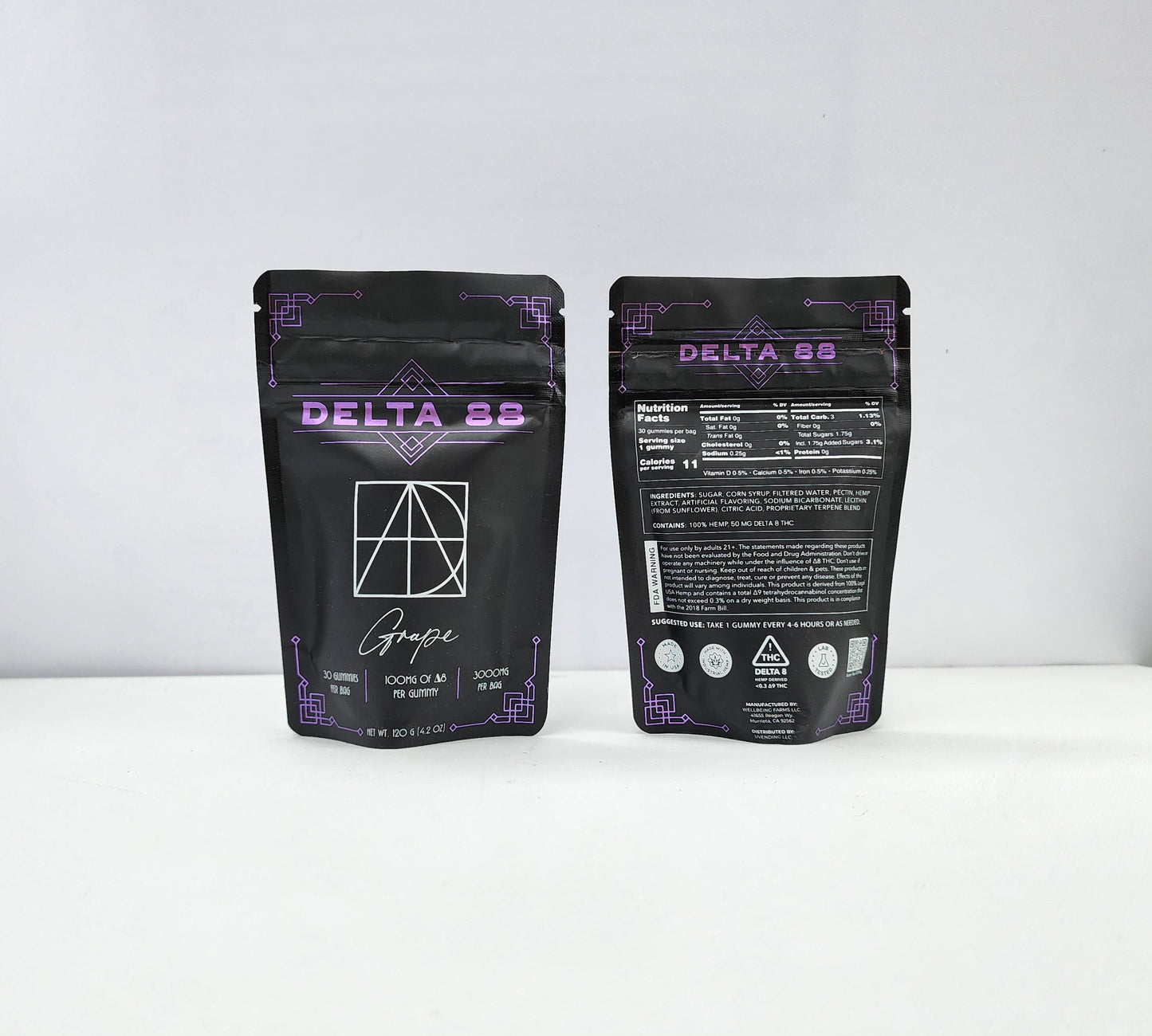 This is a look at the front and back of the bag