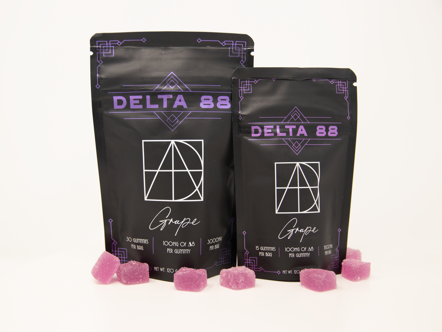 100 mg Grape Delta 8 Gummies - 15 count